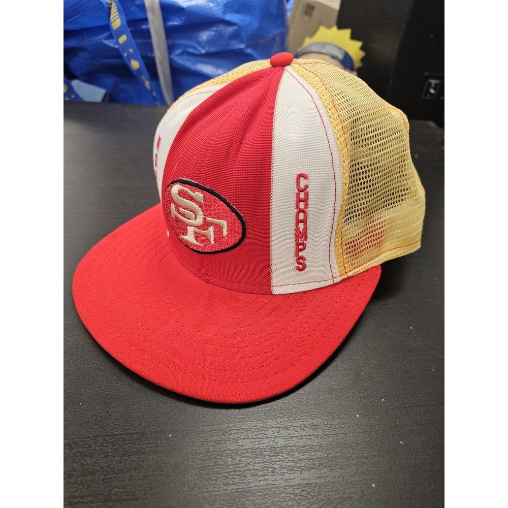 Vintage‎ San Francisco 49ers Hat Cap Snap Back Mens Large Red NFL Football 80s